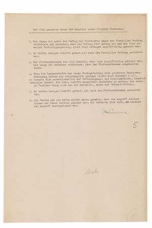 Lot #7190 Erich Raeder Document Signed at Nuremberg, Calling a Witness to Refute Charges of a “Plan and Conspiracy to Wage Wars of Attack” - Image 2