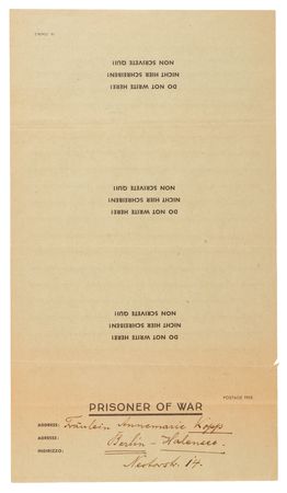 Lot #7193 Erich Raeder Autograph Letter Signed from Nuremberg Prison: 