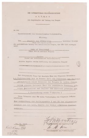 Lot #7121 Joachim von Ribbentrop Document Signed