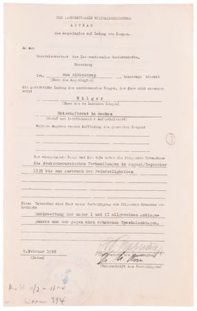 Lot #7122 Joachim von Ribbentrop Document Signed