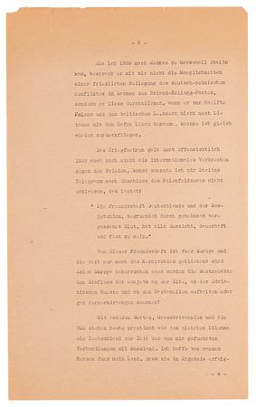 Lot #7124 Joachim von Ribbentrop Typed Manuscript Signed at Nuremberg - His Final Defense Plea - Image 3