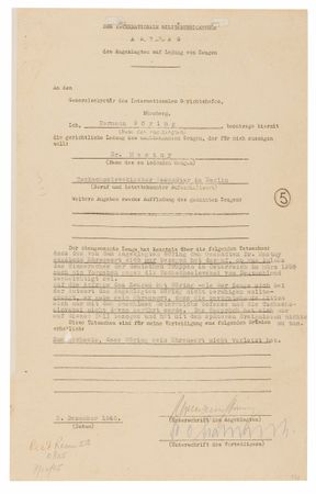 Lot #7109 Hermann Göring Document Signed at