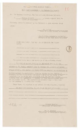 Lot #7109 Hermann Göring Document Signed at Nuremberg, Defending His Broken 