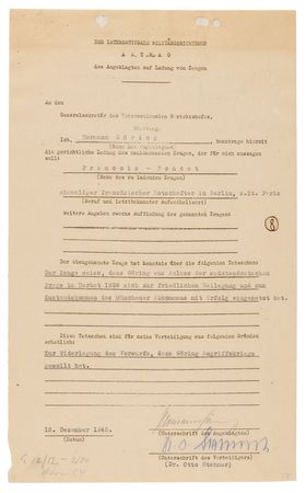 Lot #7111 Hermann Göring Document Signed at