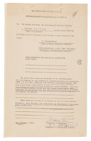 Lot #7110 Hermann Göring Document Signed at