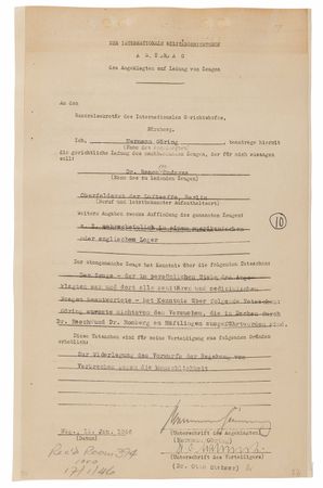 Lot #7114 Hermann Göring Document Signed at