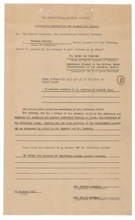 Lot #7114 Hermann Göring Document Signed at Nuremberg: 
