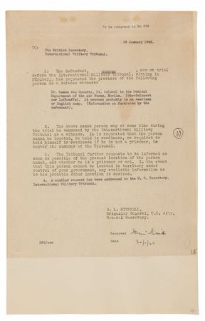 Lot #7114 Hermann Göring Document Signed at Nuremberg: 