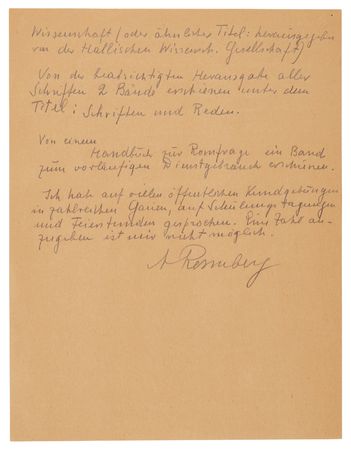 Lot #7134 Alfred Rosenberg Autograph Document Signed at Nuremberg, Listing the Books that Built Nazi Ideology - Image 2