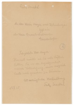 Lot #7160 Fritz Sauckel Autograph Letter Signed at Nuremberg, Pleading for a Meeting to Save Himself - Image 1