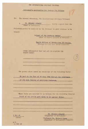 Lot #7210 Hjalmar Schacht Document Signed at Nuremberg, Attesting to 