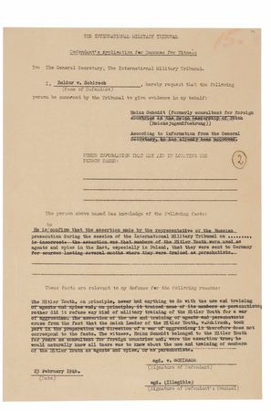 Lot #7196 Baldur von Schirach Document Signed at Nuremberg: 