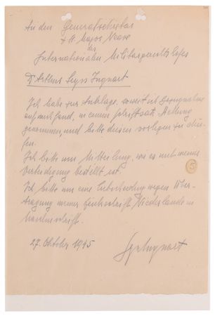 Lot #7178 Arthur Seyss-Inquart (2) Autograph Letters Signed at Nuremberg, Working Within the IMT's Bureaucracy to Mount His Defense - Image 2