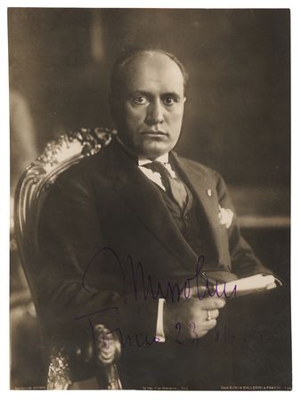 Lot #7012 Benito Mussolini Signed Photograph