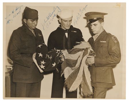 Lot #7080 Iwo Jima Flag-Raisers Signed Photograph