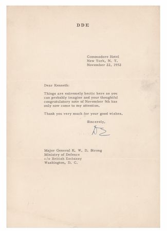 Lot #7059 Dwight D. Eisenhower Typed Letter Signed