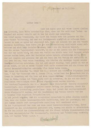 Lot #7239 Angela Hitler Typed Letter Signed from