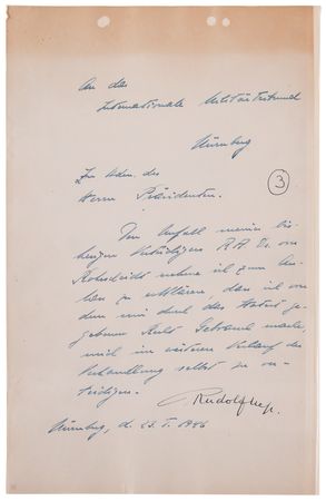 Lot #7118 Rudolf Hess Letter Signed at Nuremberg,