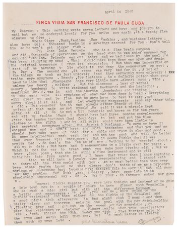 Lot #7243 Ernest Hemingway War-Dated Typed Letter