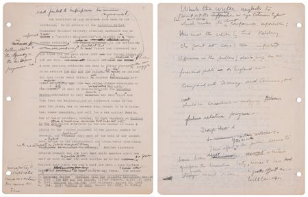 Lot #7001 John F. Kennedy Original Hand-Corrected Manuscript for Why England Slept (circa 1939–1940) - 13-Page Chapter on British Rearmament - Image 7
