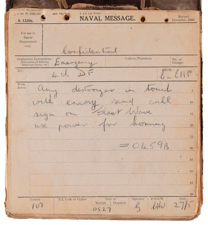 Lot #7021 German Battleship Bismarck: Original File of 258 Decrypted Secret Naval Messages (1941), Chronicling Its Pursuit and Sinking<br/> - Image 4