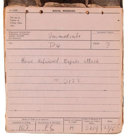 Lot #7021 German Battleship Bismarck: Original File of 258 Decrypted Secret Naval Messages (1941), Chronicling Its Pursuit and Sinking<br/> - Image 5