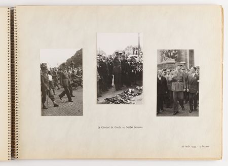 Lot #7048 Pierre Koenig’s 'Liberation of Paris' Presentation Album (1945), Featuring (50) Photographs of Leclerc’s Armored Division, Street Fighting, and Charles de Gaulle - Image 8