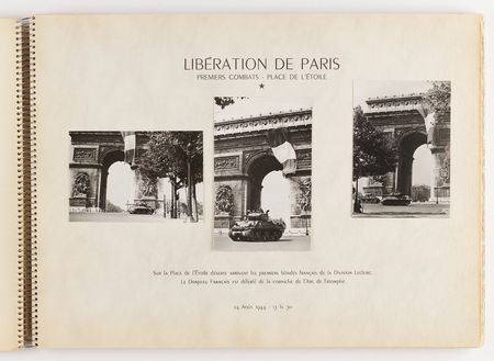 Lot #7048 Pierre Koenig’s 'Liberation of Paris' Presentation Album (1945), Featuring (50) Photographs of Leclerc’s Armored Division, Street Fighting, and Charles de Gaulle - Image 3