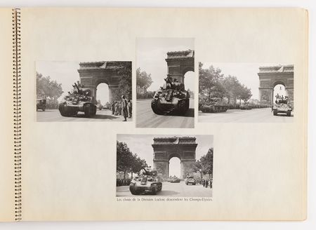 Lot #7048 Pierre Koenig’s 'Liberation of Paris' Presentation Album (1945), Featuring (50) Photographs of Leclerc’s Armored Division, Street Fighting, and Charles de Gaulle - Image 5