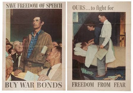 Lot #7248 Norman Rockwell (2) ‘Four Freedoms’ WWII