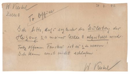 Lot #7132 Wilhelm Keitel Autograph Letter Signed