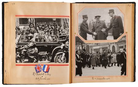 Lot #7049 Pierre Koenig’s General Staff Hand-Painted Liberation of Paris Album (123 Photographs), Featuring Eisenhower’s September 1944 Visit - Image 3