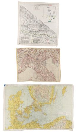 Lot #7039 World War II Silk Escape Maps (3) of