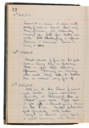 Lot #7100 World War II Naval Diary - Recording News of the Atomic Bomb and Japan’s Surrender (June–September 1945) - Image 3
