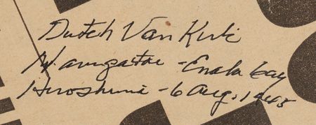 Lot #7090 Enola Gay: Dutch Van Kirk Signed Newspaper: 