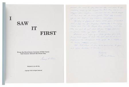 Lot #7094 Enola Gay: George R. Caron (4) Signed Items - Image 2