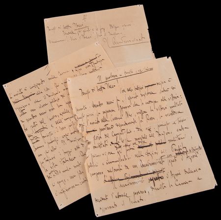 Lot #7278 Benito Mussolini Handwritten