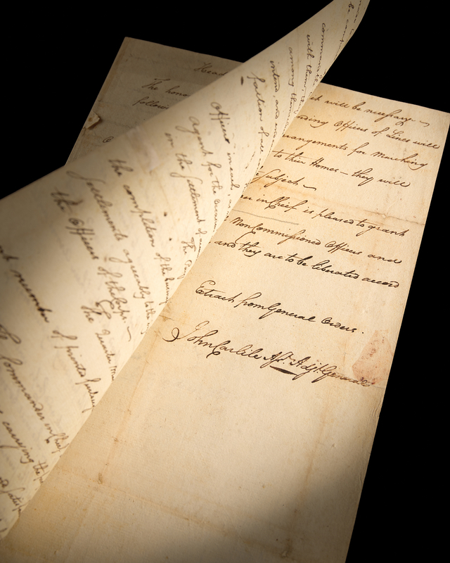 Lot 8021 George Washington: John Carlile Revolutionary War-Dated Autograph Document Signed from Washington's Headquarters, Announcing Congress's Order to Disband the Continental Army