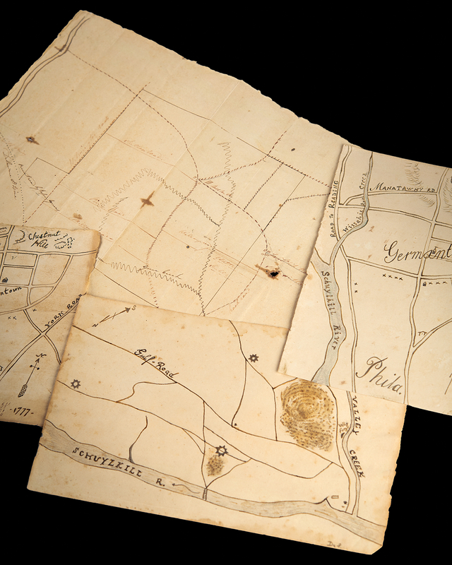 Lot 8036 Revolutionary War (4) Hand-Drawn Maps
