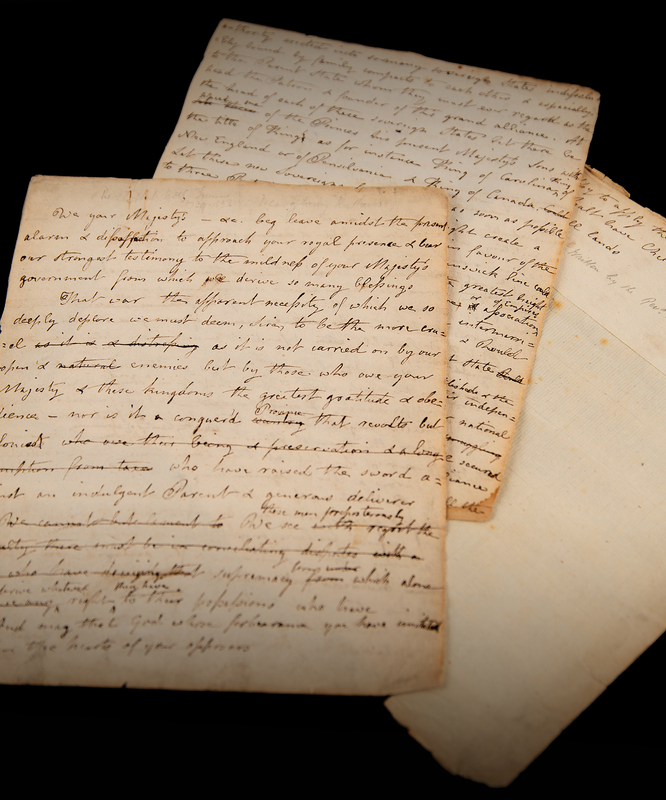 Lot 8003 [King George III] Baptist Noel Turner Autograph Draft Proposal for Settling the American Colonies (c. 1775)