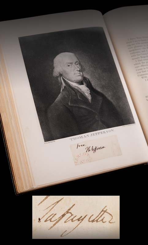Lot 8070 Thomas Jefferson Franking Signature and Marquis de Lafayette Autograph Letter Signed in Custom-Bound Book - Lafayette in Virginia