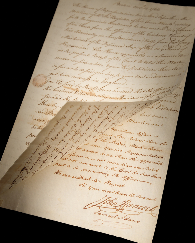 Lot 8004 John Hancock and Samuel Adams Letter Signed on American Radicals' Disaffection with British Colonial Policies and 