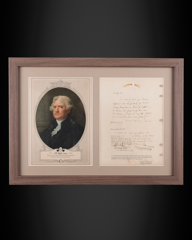 Lot 8075 Thomas Jefferson Lock of Hair (2.5˝ in length) - Originally Procured by His Personal Physician, Robley Dunglison