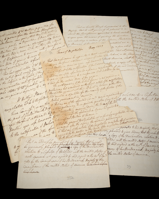 Lot 8046 David Hartley the Younger (7) Revolutionary War-Era Handwritten Manuscripts on Peace Negotiations by Britain's Sole Signatory to the Treaty of Paris