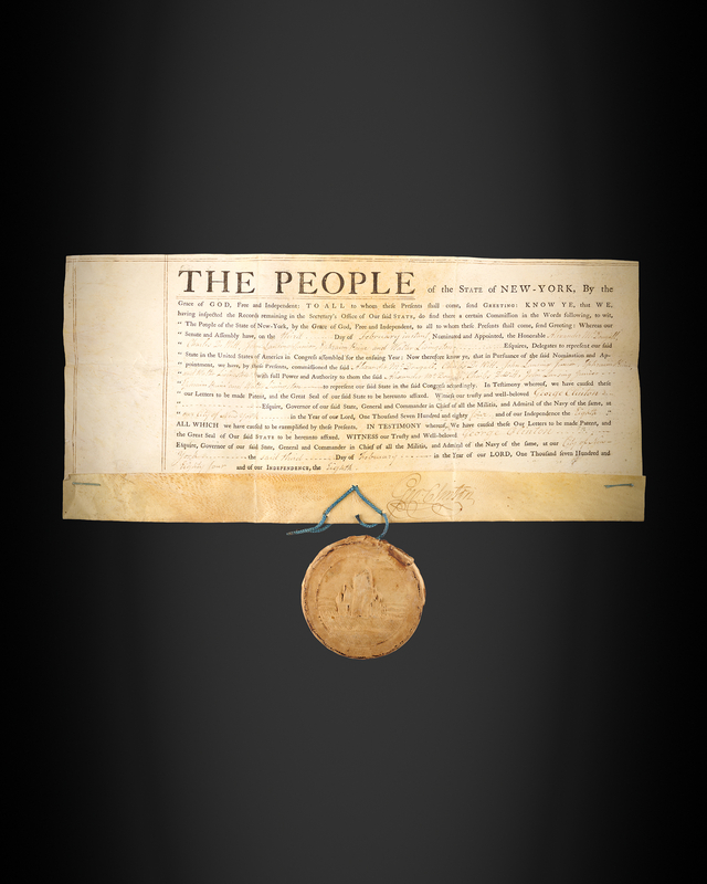 Lot 8045 George Clinton Document Signed as Governor of New York, Appointing Delegates to the Continental Congress (February 3, 1784)