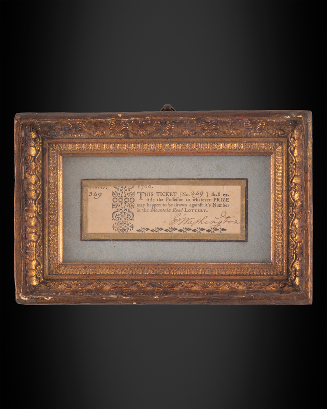 Lot 8014 George Washington Signed 1768 Mountain Road Lottery Ticket - One of About 25 Examples Known