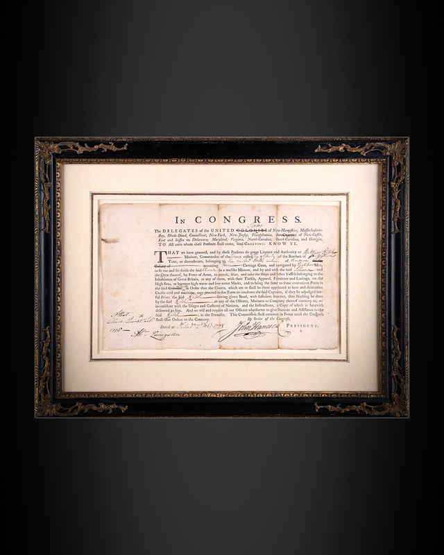 Lot 8025 John Hancock War-Dated Document Signed, Commissioning the Schooner Liberty for Privateering Against Great Britain - 
