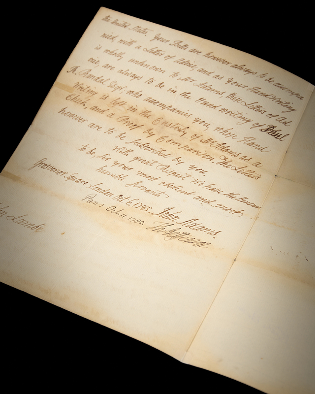 Lot 8030 John Adams Autograph Letter Signed with Thomas Jefferson Countersignature, Authorizing Negotiations with the Barbary Powers as American Sailors Were Held Captive in North Africa (1785)