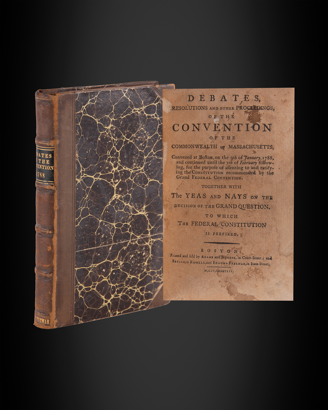 Lot 8055 US Constitution: Debates, Resolutions and Other Proceedings of the Convention of the Commonwealth of Massachusetts (First Edition, 1788)