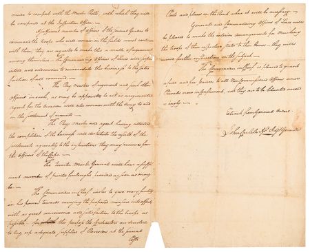 Lot #8021 George Washington: John Carlile Revolutionary War-Dated Autograph Document Signed from Washington's Headquarters, Announcing Congress's Order to Disband the Continental Army - Image 3